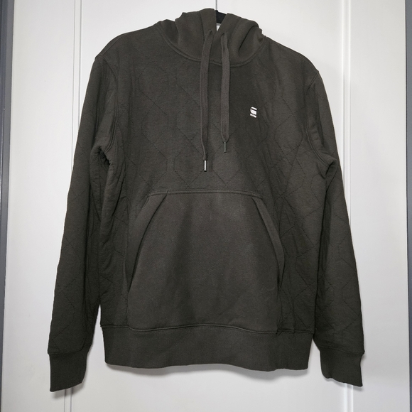 G-Star Raw Men's Utility Quilted Hoodie Olive Green Relaxed Fit Size Medium - Picture 5 of 14